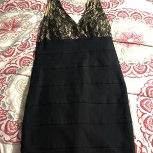 Black and beige cocktail dress